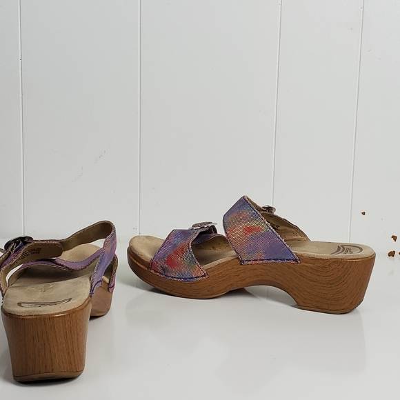 Dansko 2 strap slipon slides with a 2.5" heel danso size 42 us 11.5/12 - Picture 5 of 13